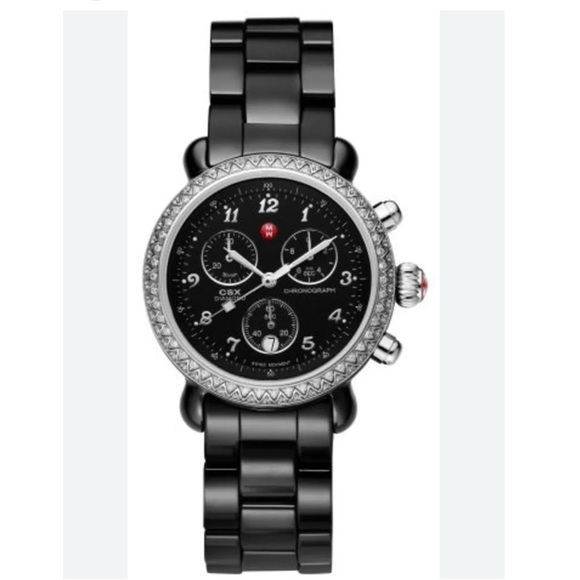 Michele Accessories Michele Csx Ceramic Diamond Womens Watch
